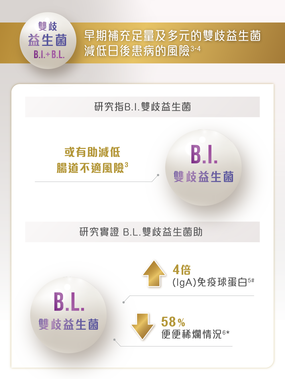 升級雀巢® 能恩全護® INFINIPRO® 配方 - 補充足夠及多元化的雙歧益生菌,建立強壯的健康基礎