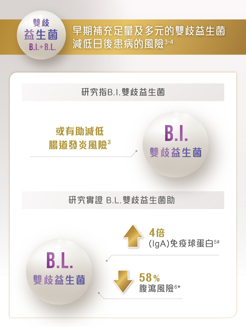升級雀巢® 能恩全護® INFINIPRO® 配方 - 補充足夠及多元化的雙歧益生菌,建立強壯的健康基礎